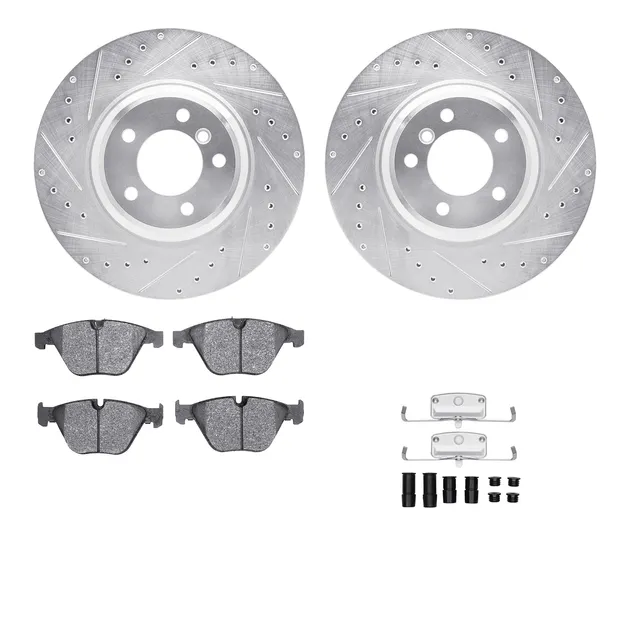 R1 Concepts WGSH1-31070 eLINE Rotor - Drilled & Slotted - Silver W/ Performance Pads